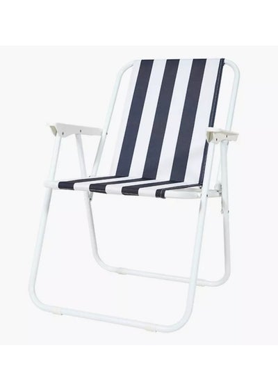اشتري Foldable camping and trekking chair - black, white في السعودية