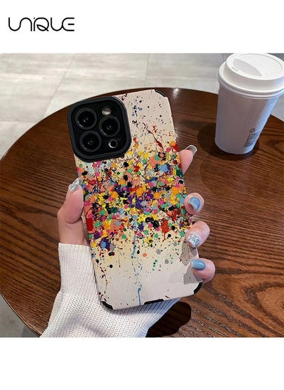 Buy Compatible with iPhone 15 Pro Max Case, Multi-color Splash Graffiti Design, All Inclusive Camera Protection, Soft TPU Shockproof Phone Case (Splash Ink) in UAE