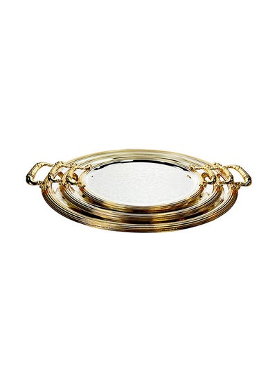 اشتري Silverplated 3 Piece Large, Medium And Small Sizes Oval Tray Set في الامارات