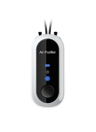 Buy Mini Portable Hanging Neck Anion Air Purifier Fast Air Purification High/Low Gear Adjustment Built-in Battery White(Lanyard) in UAE