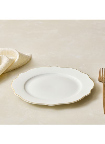 Buy Ivory Side Plate 21 x 1.7 x 21 cm in UAE