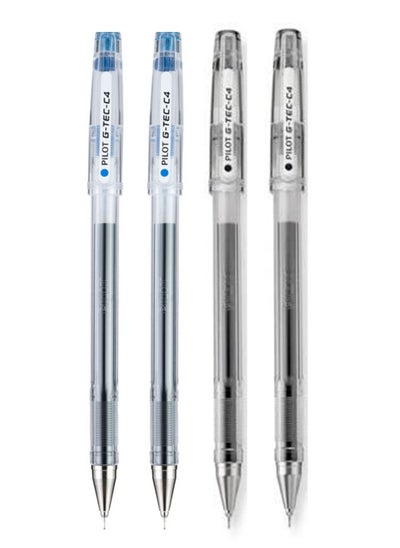 اشتري 4-Piece G-Tec Ultra Fine Roller Pen 0.4mm Tip Multicolour في الامارات