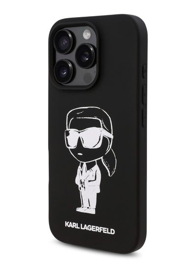 اشتري جراب iPhone 16 Pro Max من مادة TPU وغطاء صلب من السيليكون مع شعار Graffiti من Ikonik / حماية من السقوط / جراب سهل التركيب / غطاء خلفي خفيف الوزن - أسود في الامارات