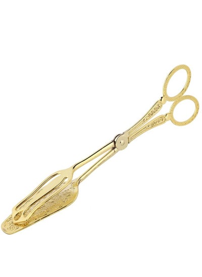 Buy Vintage Arabic Style Cake Clamp and Vegetable Tongs, Zinc Alloy Buffet Serving Clips for Kitchen and Home Baking, 22cm/8.7in (Golden Tip) - Perfect for Barbecues and Serving! in Saudi Arabia