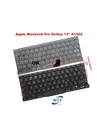 Buy laptop UK keyboard for App A1502 Macbook Pro RETINA 13 (2013 - 2014-2015) in Saudi Arabia
