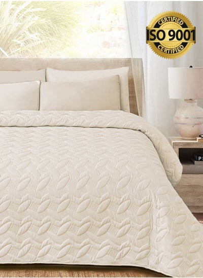 Buy 3Piece Microfiber Bedspread Set Fits 120 x 200 cm Single Size Bed Single Size Compressed Comforter Set Elmira Series in Saudi Arabia