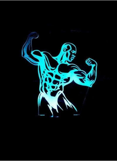 Buy 3D Illusion Lamp LED GYM MUSCLE Multicolor Night Light Cartoon Table Cool Kids Desk Modern Bedroom Bedroom Kids Birthday Gift in UAE