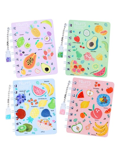 Buy 4pcs Mini Spiral Notebook Thickened Horizontal, Small Spiral Notepad Cartoon Pocket Notebook, Ledger Notebook Handwriting Diary Drawing Tablet in UAE