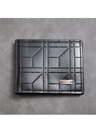 Buy Men's Wallet Thin Retro Business Casual Wallet Pu Wallet Trendy Personality Soft Leather Wallet Black in Saudi Arabia