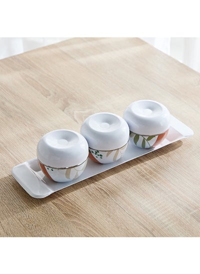 Buy 4-Piece Boho Nut Bowl Set with Lid 30 x 10 cm in Saudi Arabia