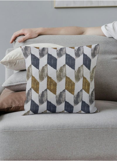 Buy Luxurious Cotton Sofa Cushion Cover With A Durable Fabric With A Soft And Comfortable Texture With Parallel Rhombus Designs And Decent Colors On All Decors 45X45 Cm in Saudi Arabia