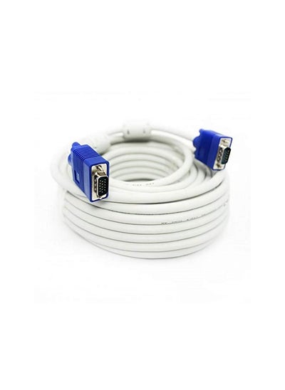 اشتري VGA CABLE 15 METER (MALE/MALE) WHITE COLOR في السعودية