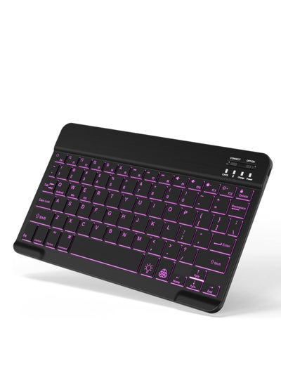 Buy Wireless Keyboard Backlit Bluetooth Keyboard Small Portable External Cordless Rechargeable Illuminated for Android Tablet Cell Phone Smartphone iPad Pro Air Mini iPhone Windows Surface in Saudi Arabia