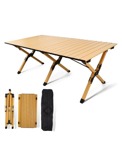 Buy Folding Camping Table, Lightweight Rolling Table, Portable Picnic Table with Easy Carry Bag for Outdoors, Beaches, Picnics, Backyards, Barbecues and Parties in Saudi Arabia