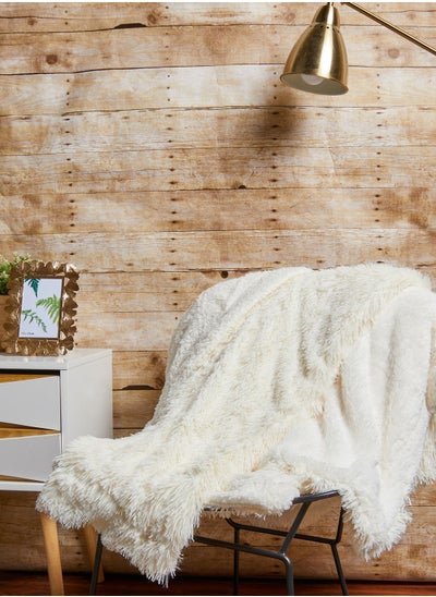 Buy Cream Faux Fur Blanket 200cm X 220cm in UAE