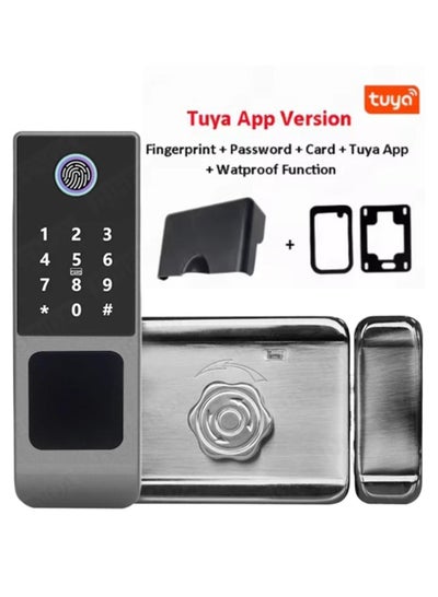 Passcode Locking Gate Fingerprint Door Lock Waterproof Outdoor Gate Lock App Digital Passcode ...