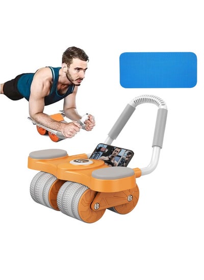 Buy New upgrade Auto Rebound Ab Roller Wheel with Elbow Support Counter  Kneel Pad and Phone Holder  Perfect for Abs Workout in Saudi Arabia