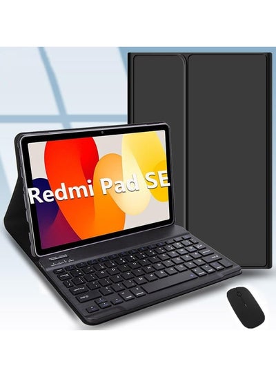 Buy Redmi Pad SE 11 inch 2023 Tablet, Slim Protective Case with Detachable Wireless Bluetooth Keyboard & Mouse in Saudi Arabia