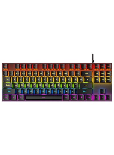 Buy T18 87 key wired  backlight game mechanical keyboard-Black in Saudi Arabia