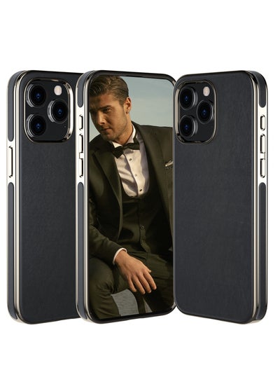 Buy Compatible For iPhone 15 Pro Case Luxury Leather Business Premium Classic Cover Anti Fingerprint AntiSlip Scratch Resistance Phone Case in UAE