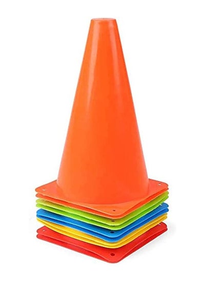 Buy Football Kids Plastic Traffic Cones  5 Colors Pack of 10 (9in) Sport Training Traffic Cone Set in UAE