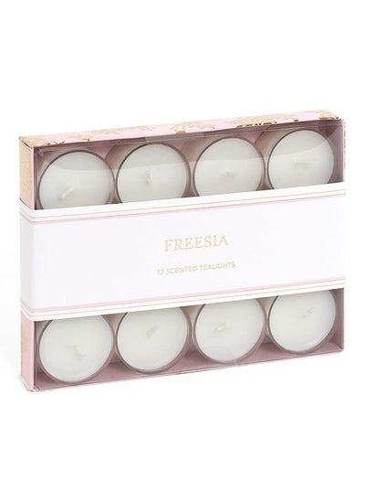 Buy 12-Piece Freesia Tealight Candle Set, White in UAE