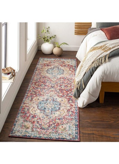 Buy Romaine Vintage Medallion Area Rug 2'7" X 7'6" Rose Navy in UAE