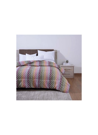 Buy Diamond Printed Roll Comforter 150x220cm Multicolour in UAE