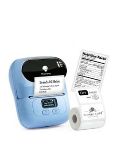 Buy M110 Label Printer Portable Bluetooth Thermal Mini Label Maker Blue in UAE