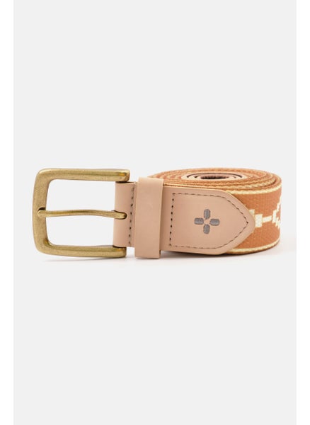 Buy Men Faux Leather Belt, Gold in Saudi Arabia