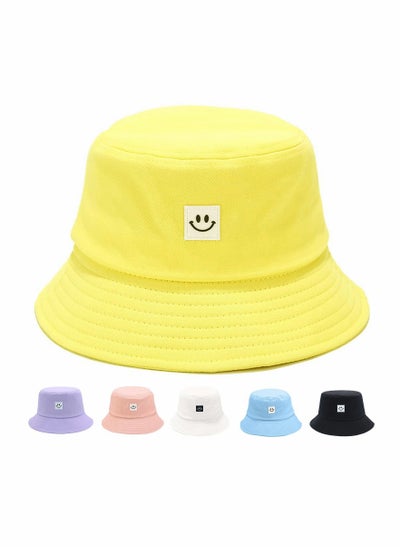 Buy Bucket Hat Summer Travel Bucket Cap Beach Sun Hat Smile Visor for Women Men Teens (Smiling Face) in UAE