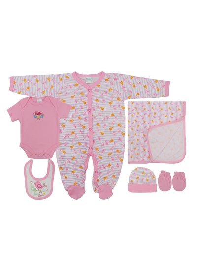 Buy AURA KIDS 6 Pieces Baby Gift Set Pink in UAE