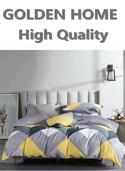 اشتري 6 Piece King/Queen/Single Size, Striped Pattern Duvet Cover Set. Set Includes 1 Comforter Cover, 1 Fitted Bedsheet, 4 Pillowcases في الامارات