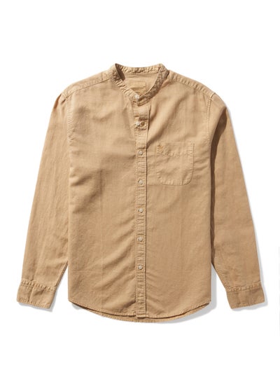 Buy AE Linen Band Collar Button Up Shirt in Egypt