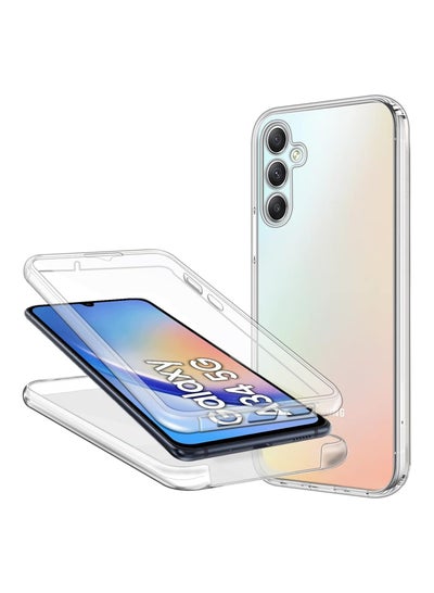 Buy Case Compatible with Samsung Galaxy A24 Clear 360 Degree Full Body Protection Cover with Built-in Screen Protector Front and Back Bumper Shockproof Non Slip Case Transparent in Egypt