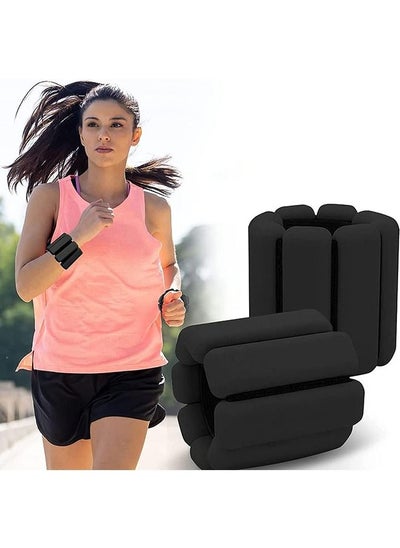 اشتري Wrist Weights, 2 Pack Adjustable Wearable Wrist and Ankle Weights, Weight Bracelet, 450g Each, Silicone Surface, Waterproof and Sweatproof, Fit Women Men Yoga Walking Jogging Dance Fitness في السعودية