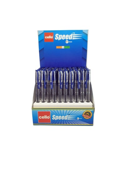 Buy CELLO SPEED BALL PEN 0.7MM DISPLAY OF 50PC BLUE in UAE