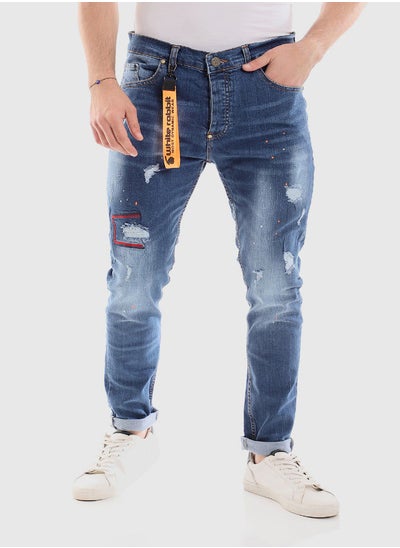 Buy Belt Loops Ripped Casual Jeans in Egypt