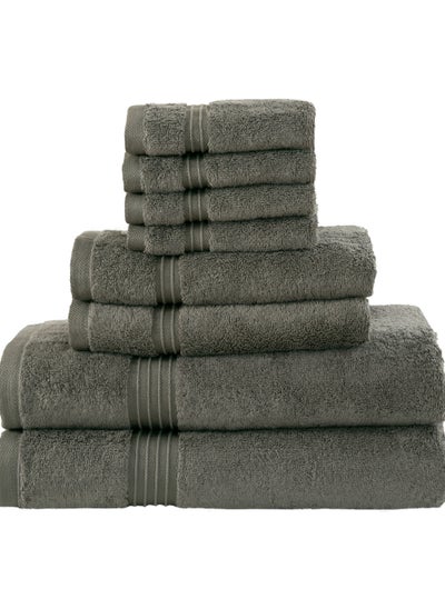 Buy Bliss Casa 8 Piece Towel Set; 2 Bath Towels, 2 Hand Towels and 4 Washcloths - 550 GSM 100% Combed Cotton Quick Dry Highly Absorbent Thick Bathroom Towels - Soft Hotel Quality for Bath and Spa in Saudi Arabia