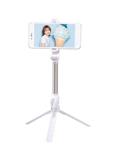 Buy Bluetooth Selfie Stick White/Silver in UAE