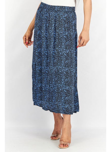 اشتري Women Allover Print Woven Maxi Skirt, Blue Combo في الامارات