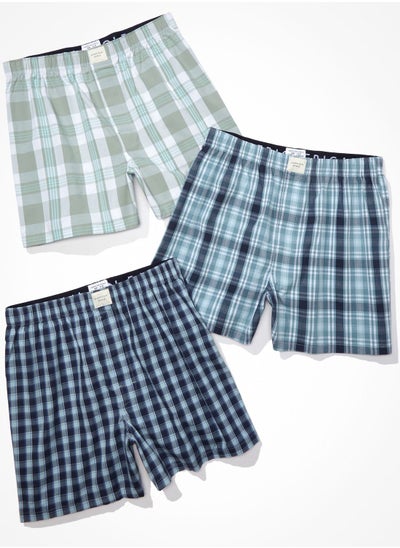 Buy 3 Pack Checked Boxer Shorts in UAE