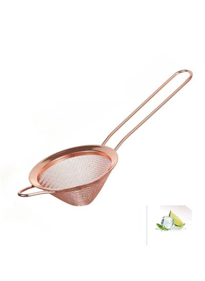 Buy Fine Mesh Strainer,  Stainless Steel Small Strainer,  Effective Cone Shaped Strainer For Tea Herbs,  Coffee & Drinks - Fine Mesh Strainer That Is Rust Proof & Great As A Tea Strainer (Gold) in UAE