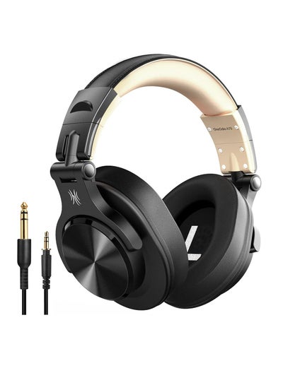 Buy A70 Wirless Bluetooth Over-Ear Headphone with Shareport 3.5Mm/6.35Mm Stereo Jack for Guitar Computer PC Tablet Home Office Travel Black Gold in Saudi Arabia