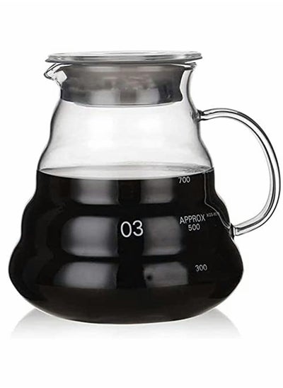 Buy Glass Coffee Carafe, Standard Coffee Server for Pour Over Coffee Maker, Clear Coffee Pot, 800ml in UAE