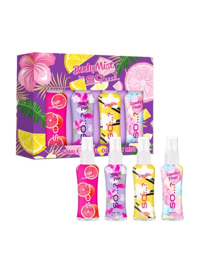 Buy Body Mist By Womens Mini Mist Body Mist Gift Set, With Pink Grapefruit, Vanilla, Candy Floss & Sweet Pea, Fragrance Spray Set (4X50Ml). in UAE