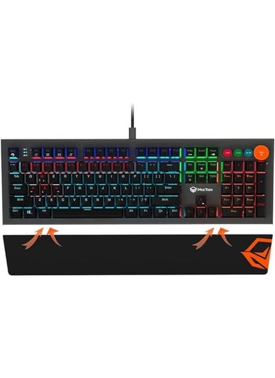 Buy MEETION MT-MK500 Mechanical Wired Gaming Keyboard, Full Anti-ghosting Keys, Backlit Function, Frosted Metal Upper Cover, 14 RGB Lights Mode, OUTEMU Blue Switches, Double Color Injection Keycaps in UAE