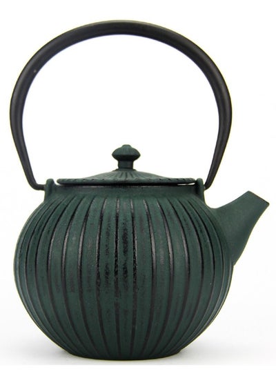 Buy Elevate Your Tea Experience Dark Green 1.1L Cast Iron Teapot with Enamel Coating in UAE