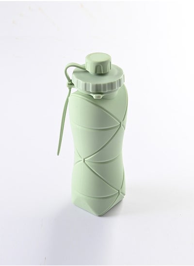 Buy Foldable Water Bottles Kids , Leakproof Valve Reusable Bpa Free Collapsible Silicone Travel Water Bottle Green in Saudi Arabia