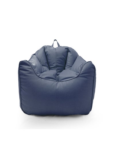 Buy Faux Leather Single Sofa Couch Bean Bag Navy Blue in UAE